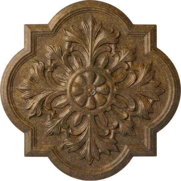 Ekena Millwork Bonetti Ceiling Medallion (Fits Canopies up to 5 1/8"), Hand-Painted Rubbed Bronze, 20"OD x 1 3/4"P CM20BORZS - main